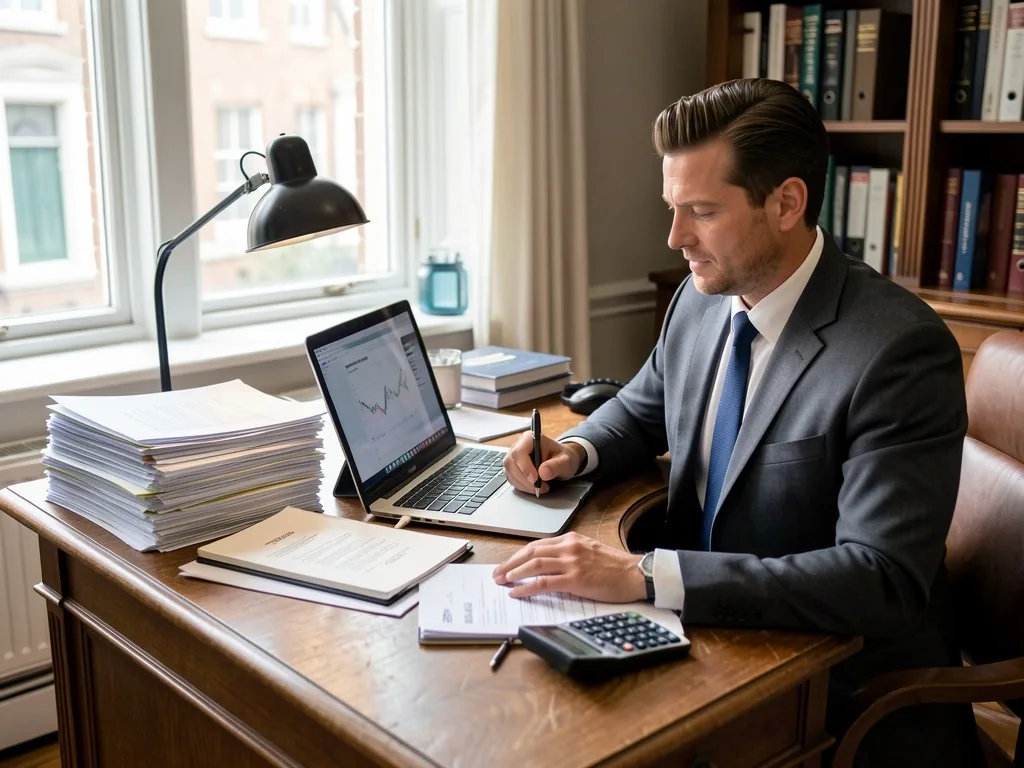 Tax preparation desk