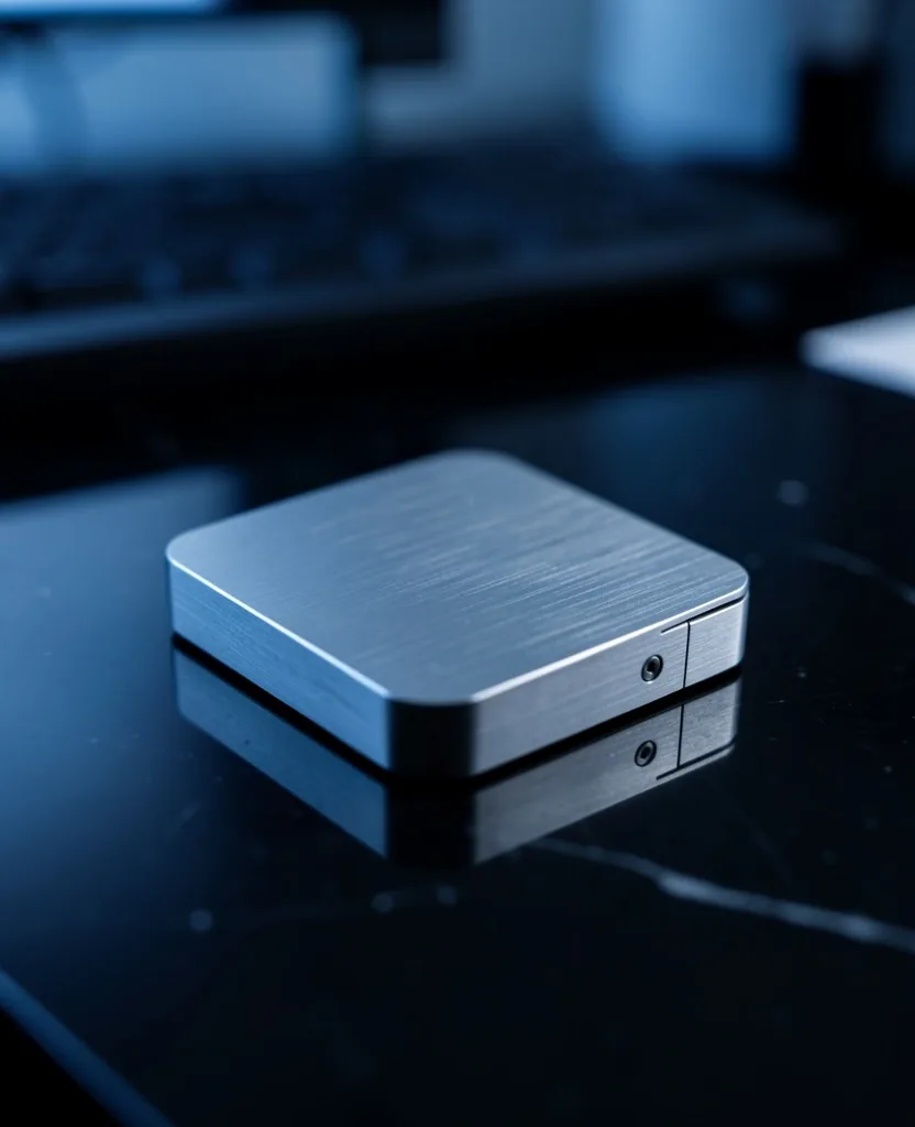 Hardware crypto wallet on a dark desk